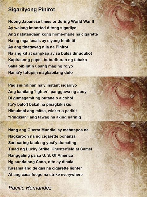 'Sigarilyo' poems .